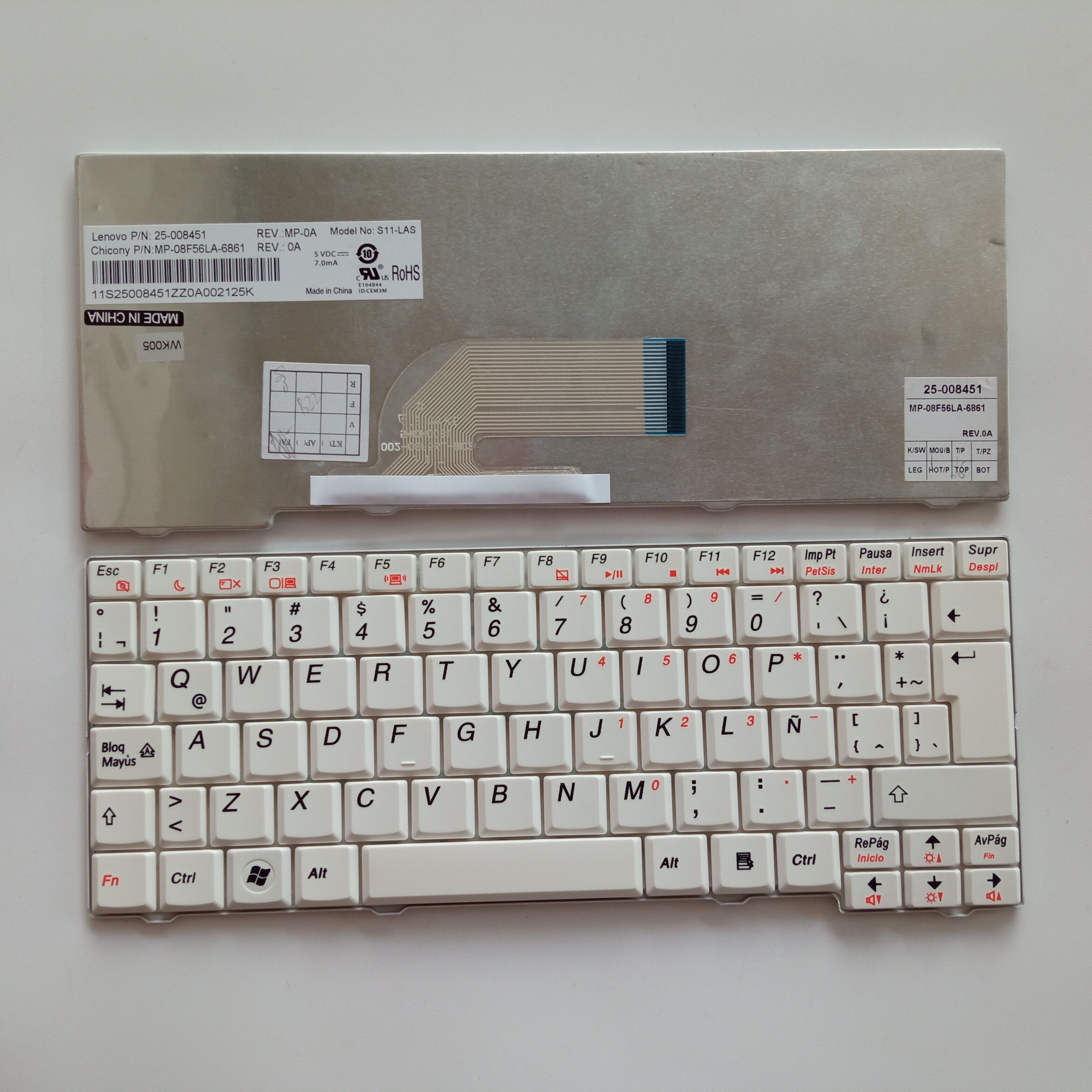 Picture of New Replacement Laptop Keyboard For LENOVO S10-2 WHITE LA Layout